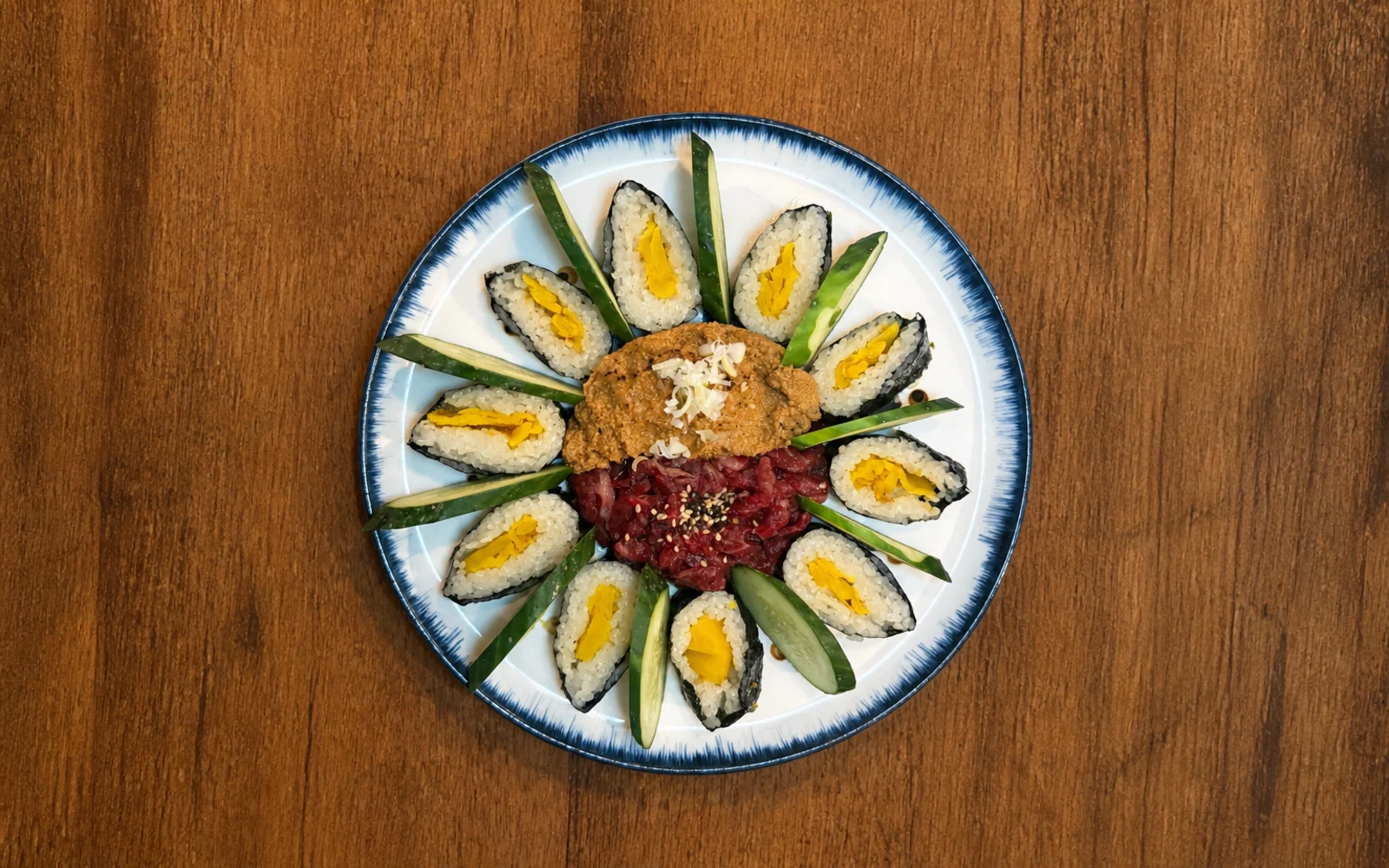 Beef tartare and ankimo maki